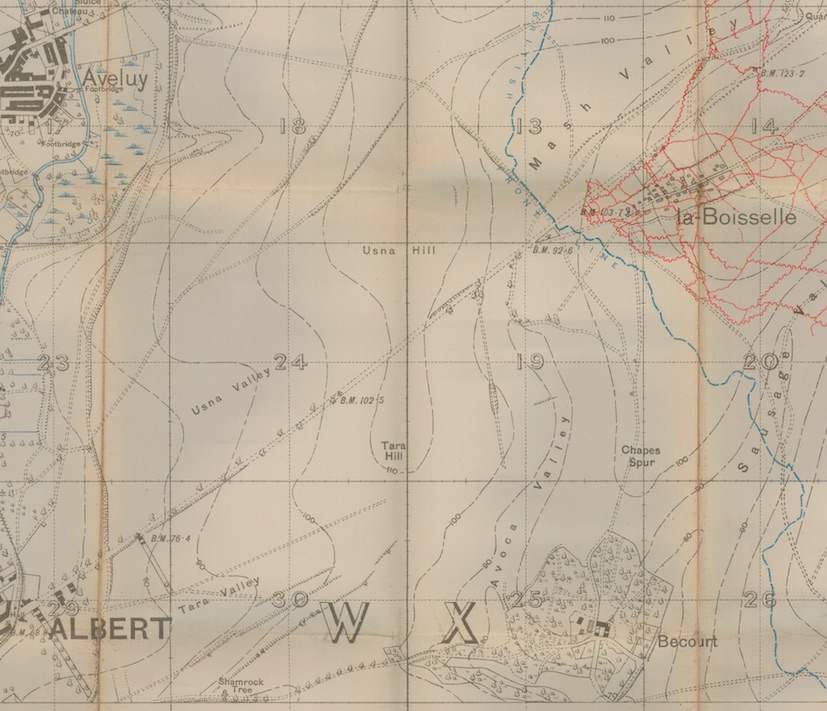 Military map showing Tara Hill